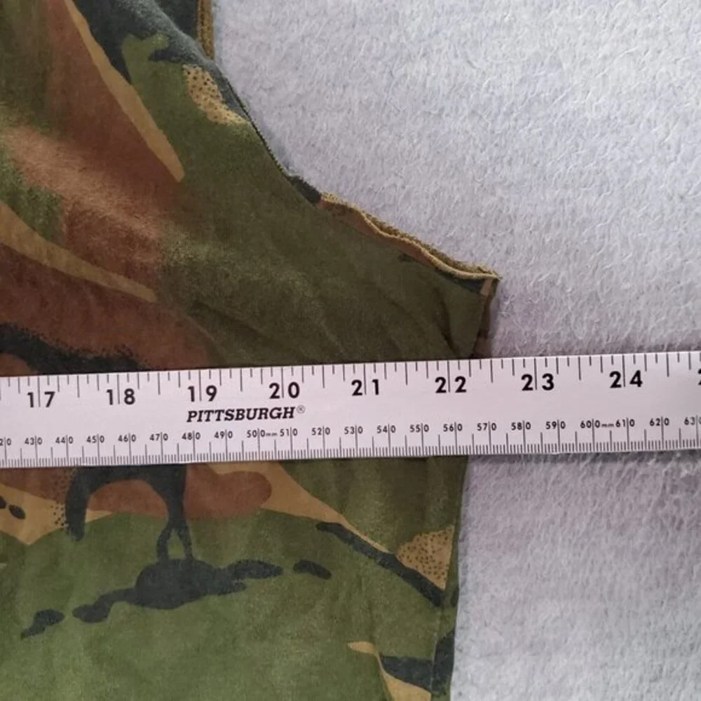 Polo Ralph Lauren Men Shirt Large Green Camo Hooded Custom‎ Cutoff READ